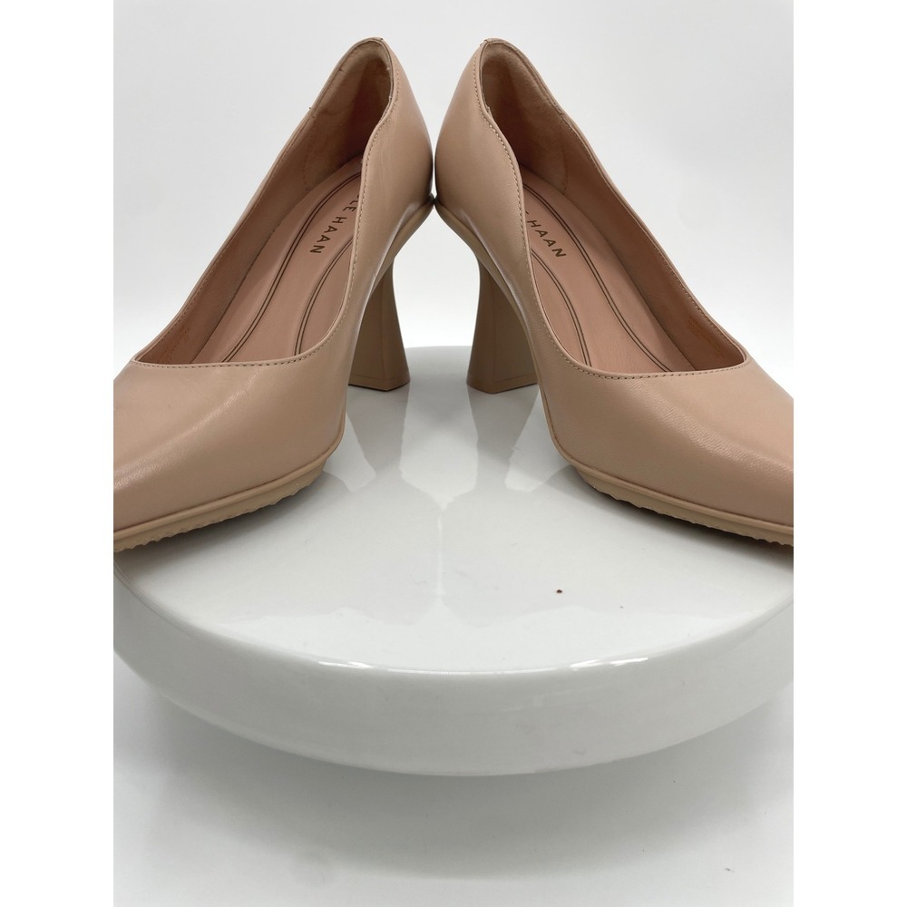 Cole Haan Pumps Women 8B Nude Leather Flared Heel Pointed Toe Grand 360 - Picture 4 of 10